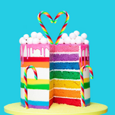 TALL EDIBLE RAINBOW CANDY CANE 1PC